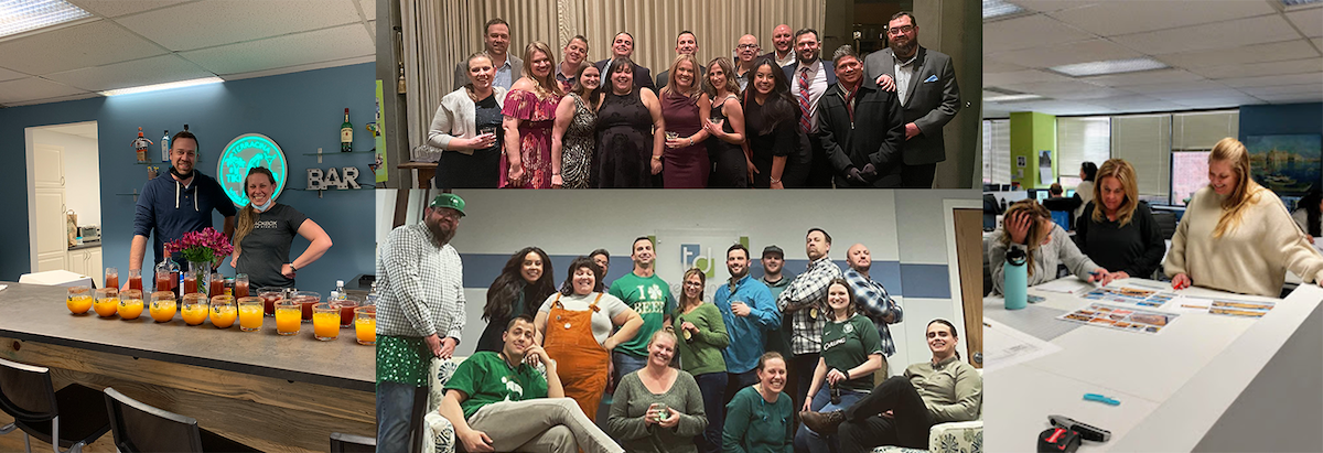 Fun people working and playing together.